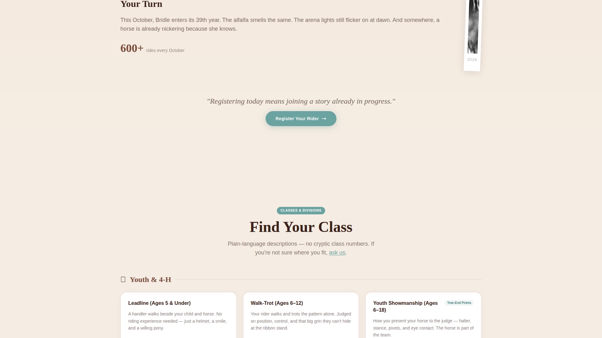 Bridle - Heartfelt Equestrian Landing Page Template