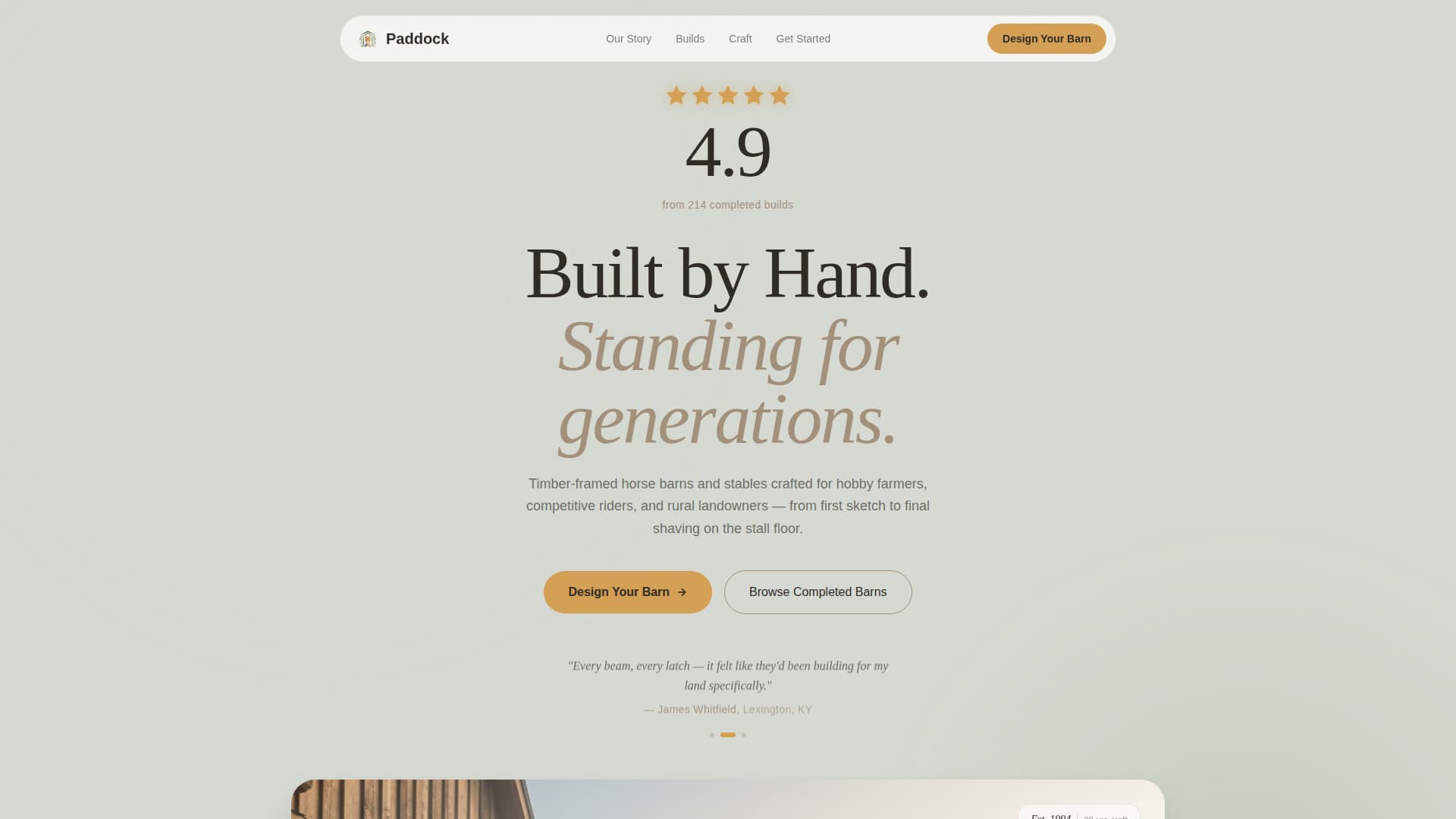 Paddock - Trusted Equestrian Landing Page Template