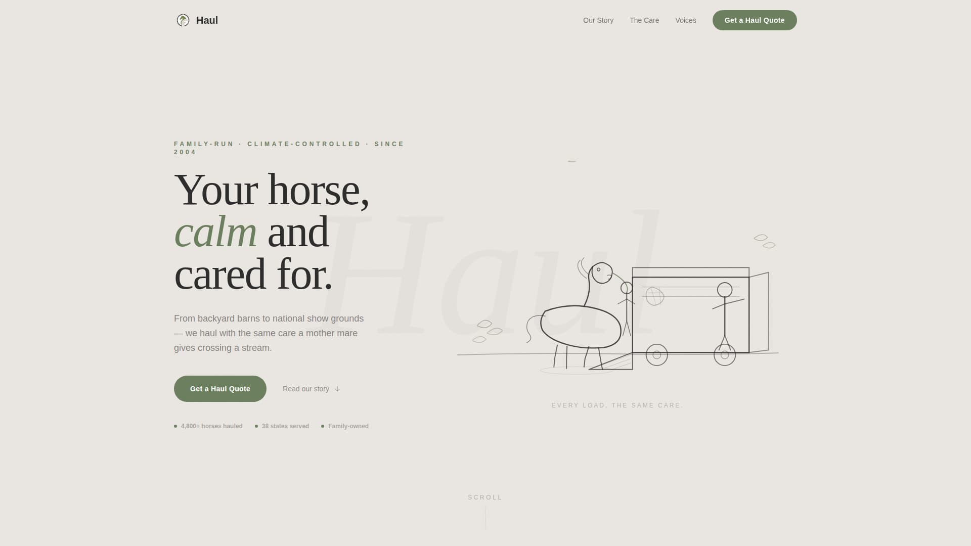 Haul - Trusted Equestriantransport Landing Page Template