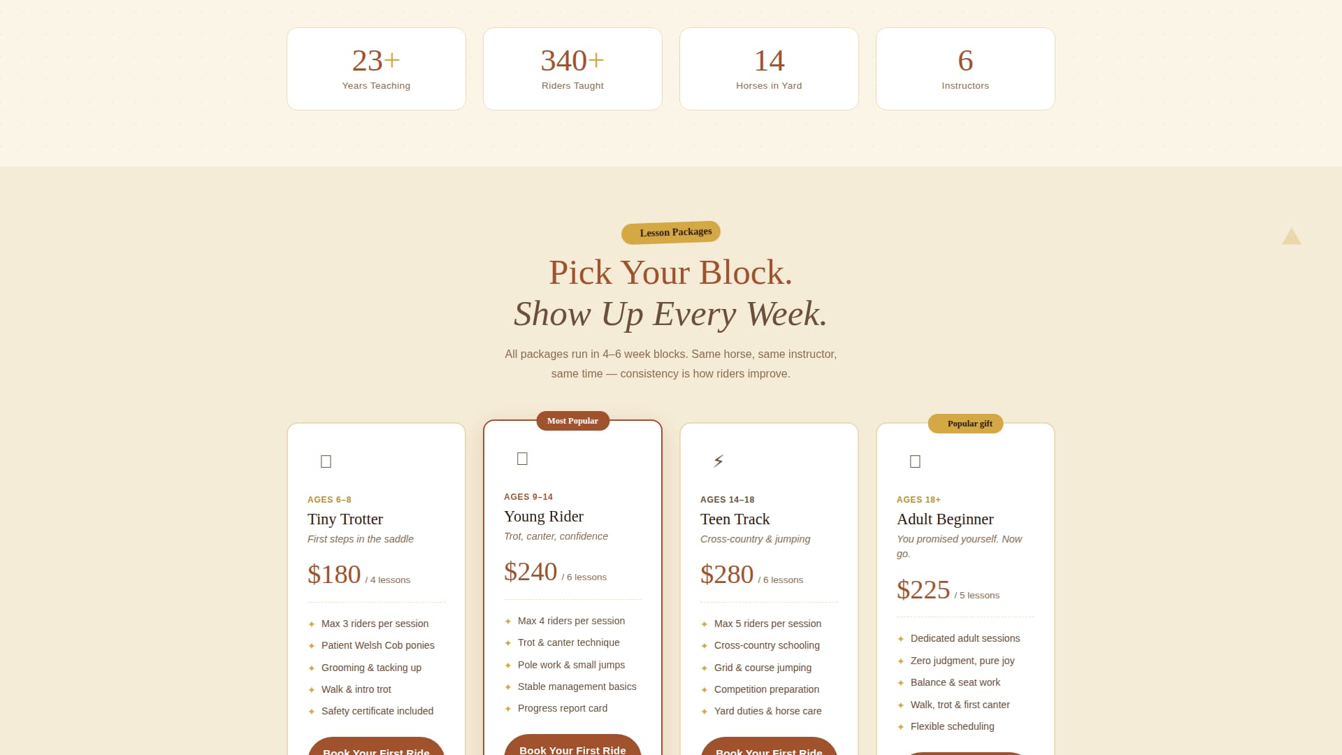 Canter - Playful Equestrian Landing Page Template