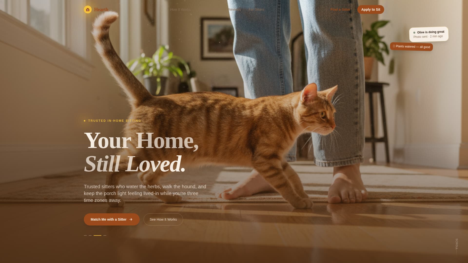 Hearth - Trusted Housesitting Landing Page Template