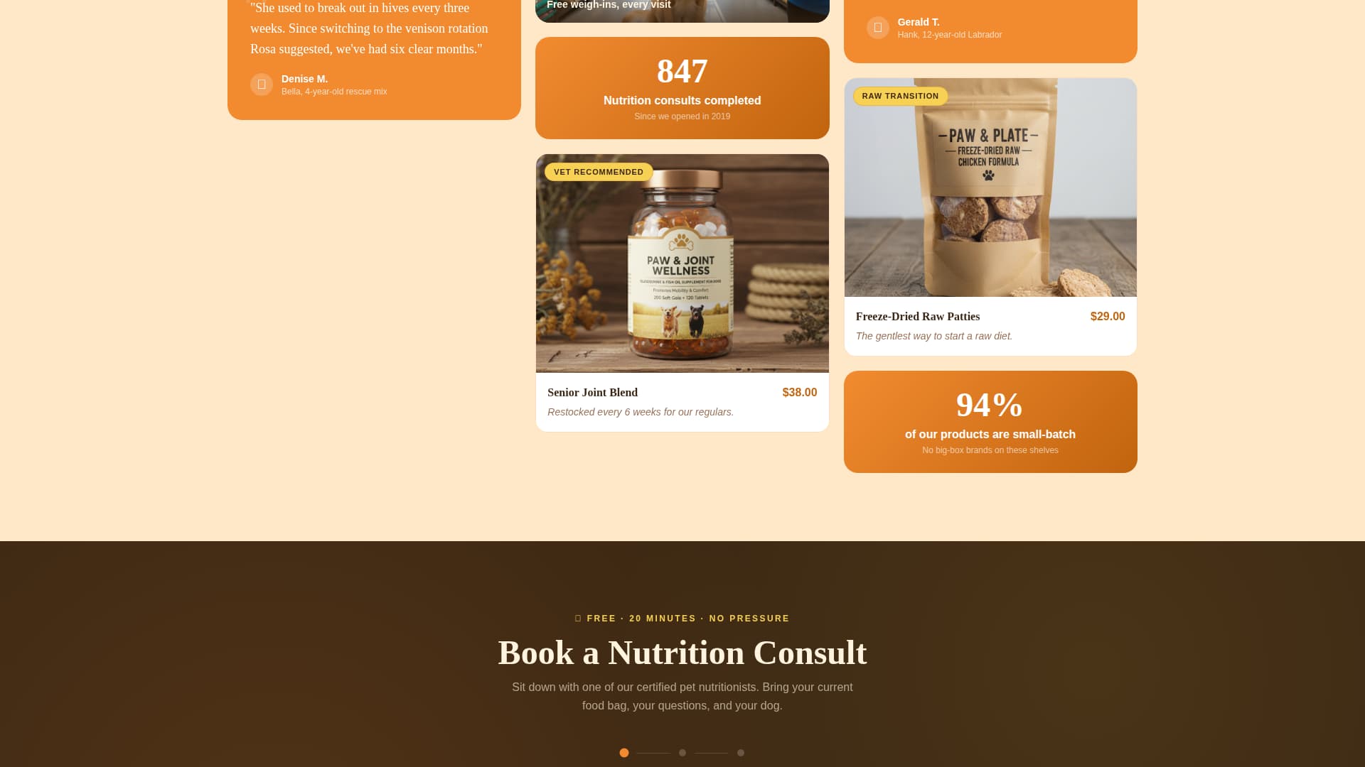 Kibble - Wholesome Petstore Landing Page Template