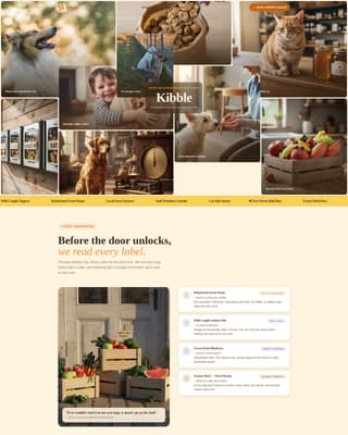 Kibble - Wholesome Petstore Landing Page Template