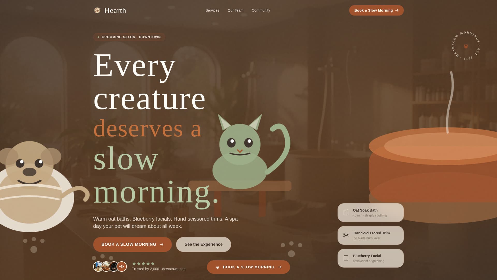 Hearth - Luxurious Petspa Landing Page Template