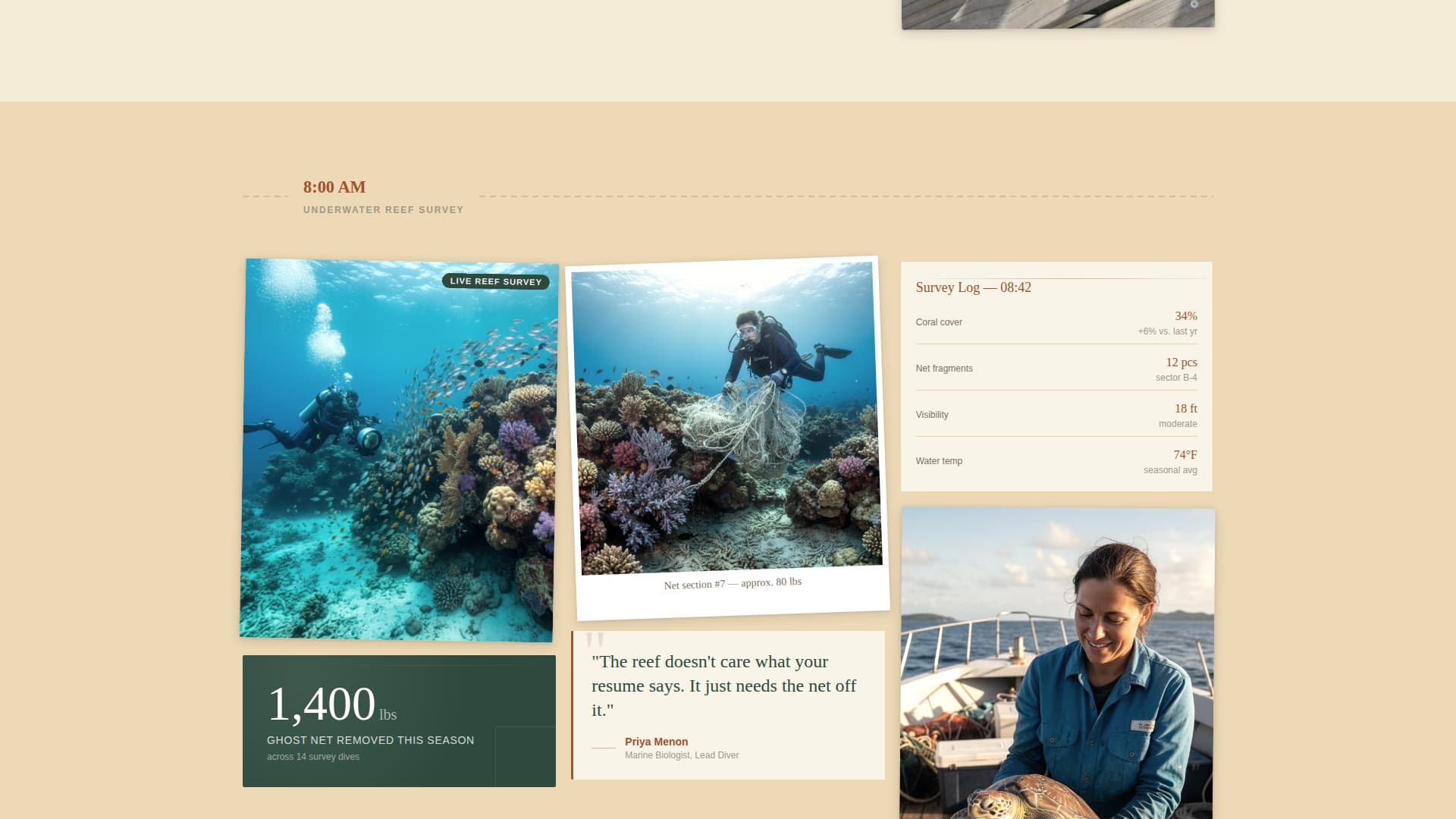 Tideline - Artisan Conservation Landing Page Template
