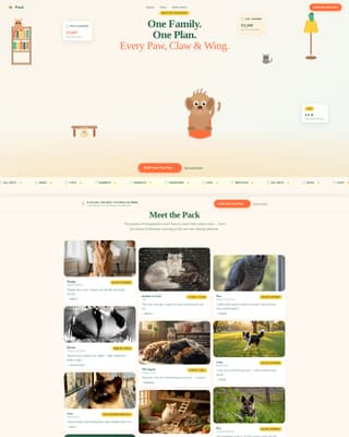 Pack - Vibrant Multipet Landing Page Template