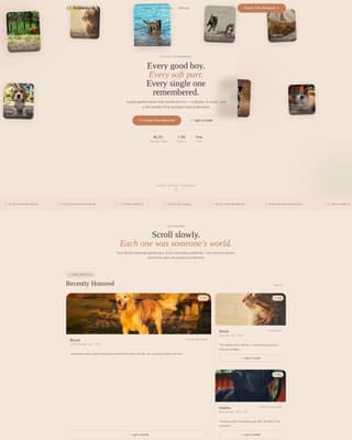 Memorial - Heartfelt Petmemorial Landing Page Template