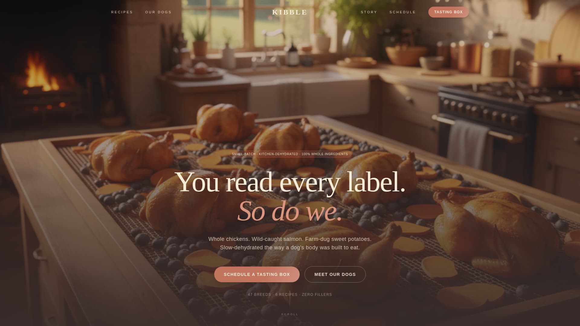 Kibble - Artisan Petfood Landing Page Template