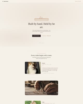 Heartwood - Handcrafted Petcasket Landing Page Template