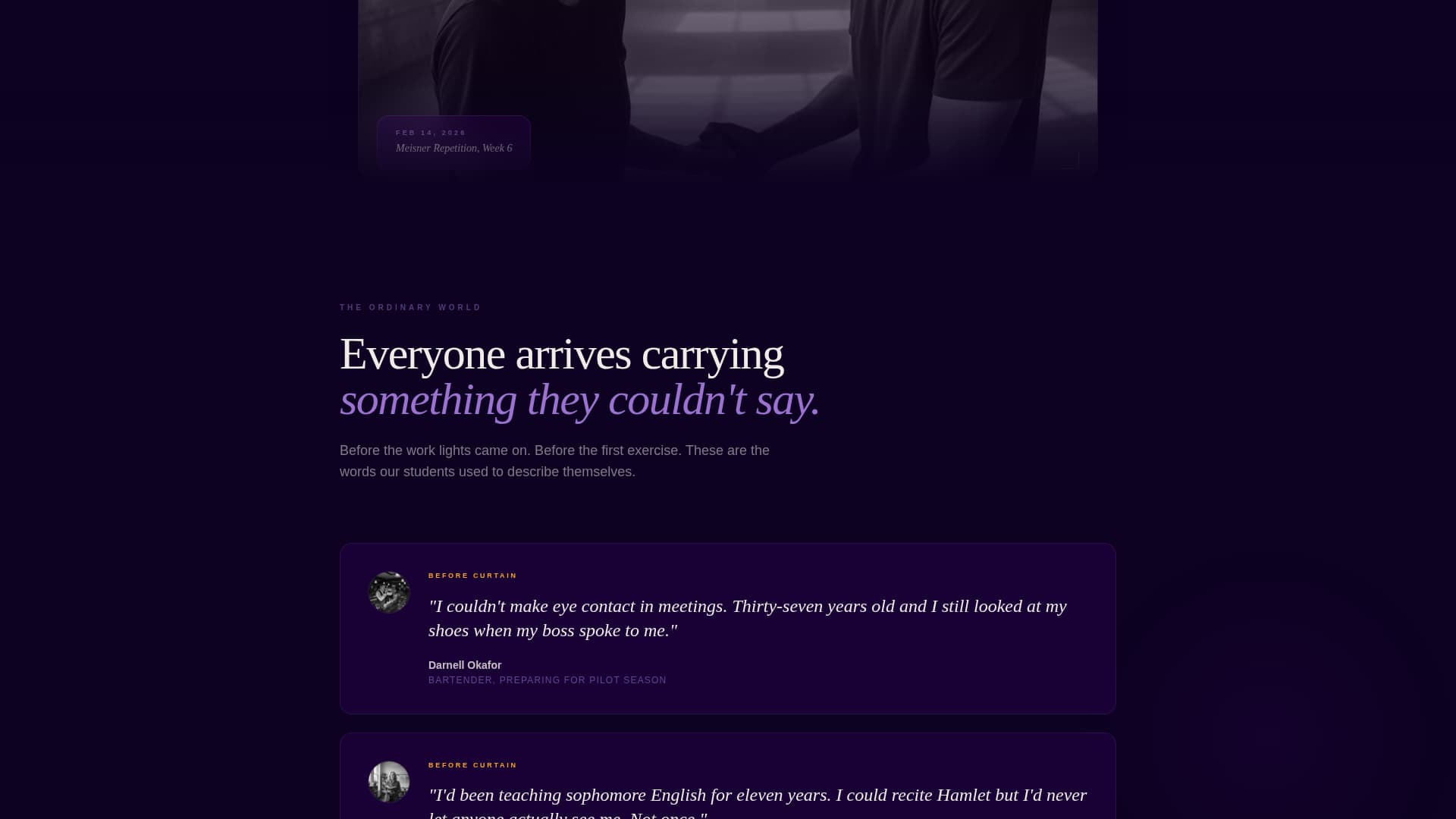 Curtain - Transformative Acting Landing Page Template