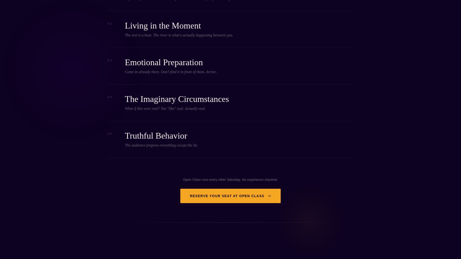 Curtain - Transformative Acting Landing Page Template
