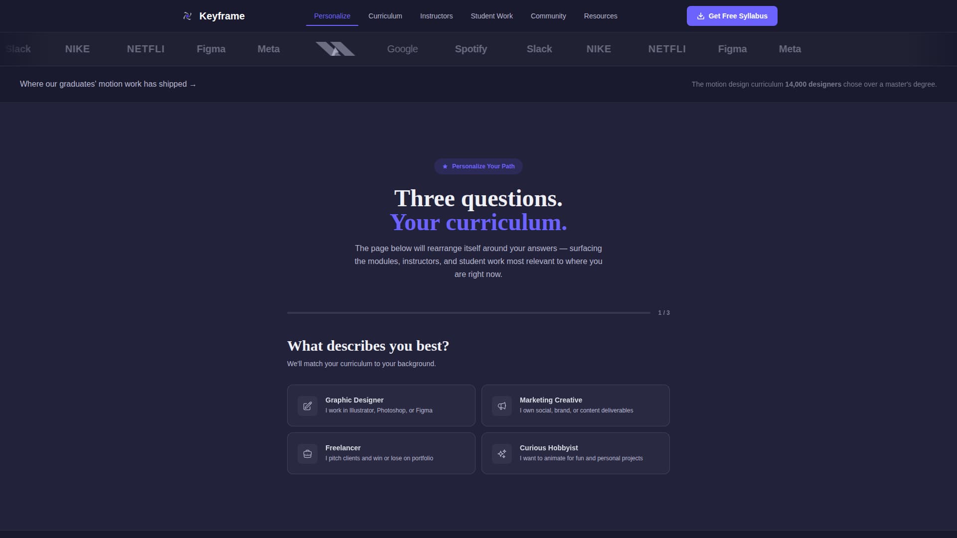 Keyframe - Dynamic Motiondesign Landing Page Template