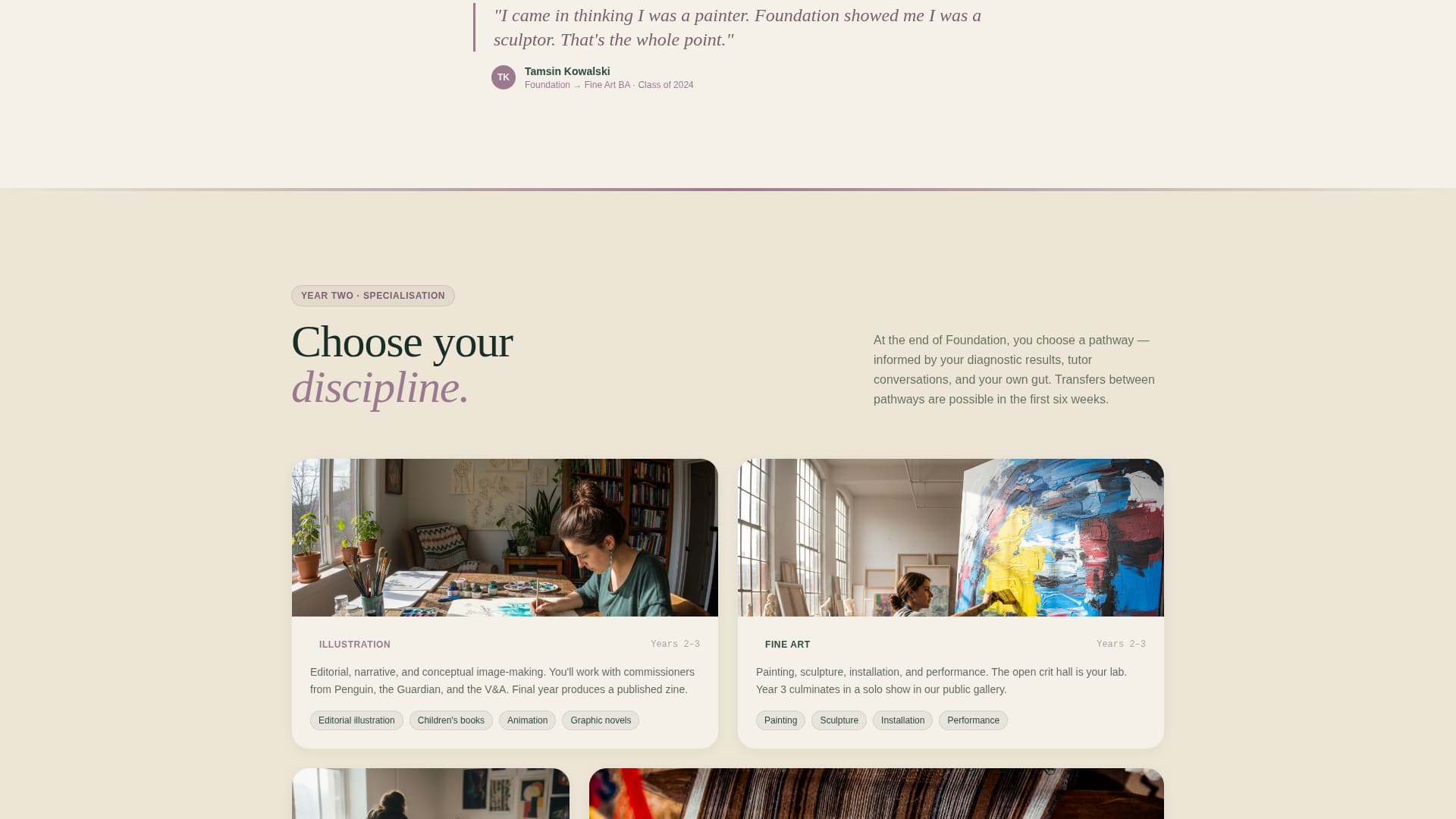 Atelier - Inspiring Artcollege Landing Page Template