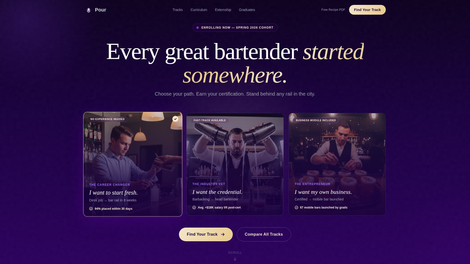 Pour - Elite Bartending Landing Page Template