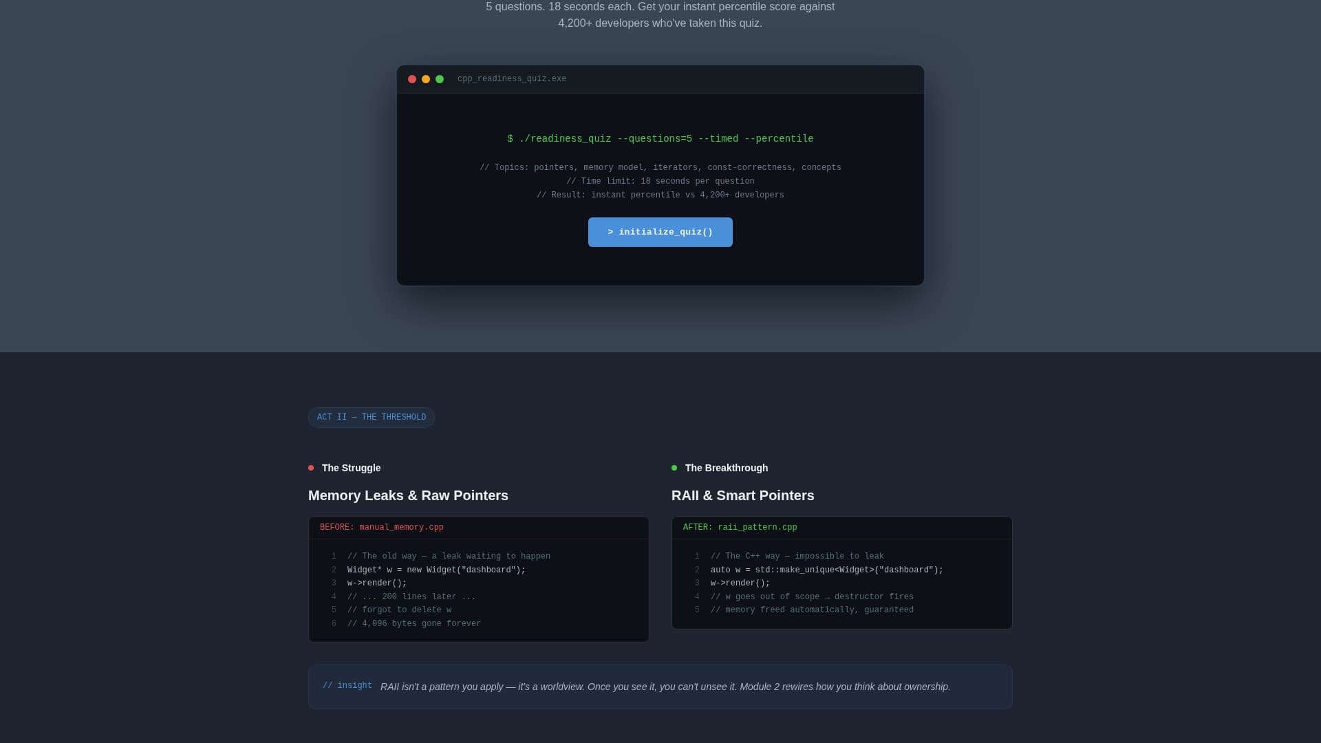 Compile - Authoritative C++ Landing Page Template