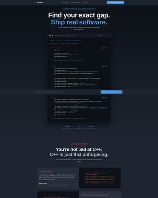 Compile - Authoritative C++ Landing Page Template