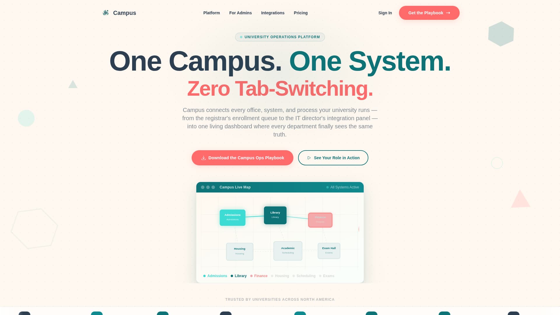 Campus - Unified Operations Landing Page Template