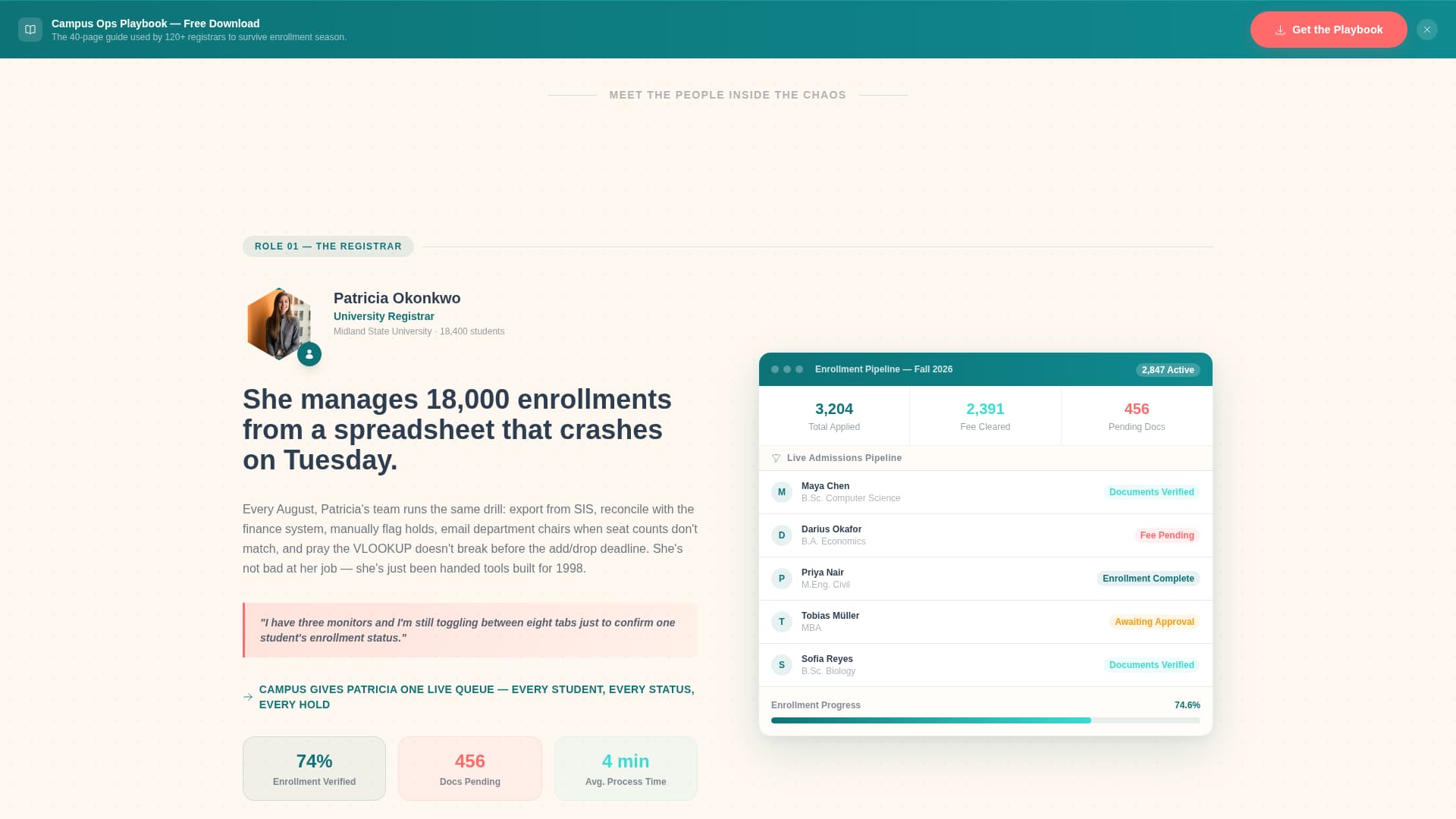 Campus - Unified Operations Landing Page Template