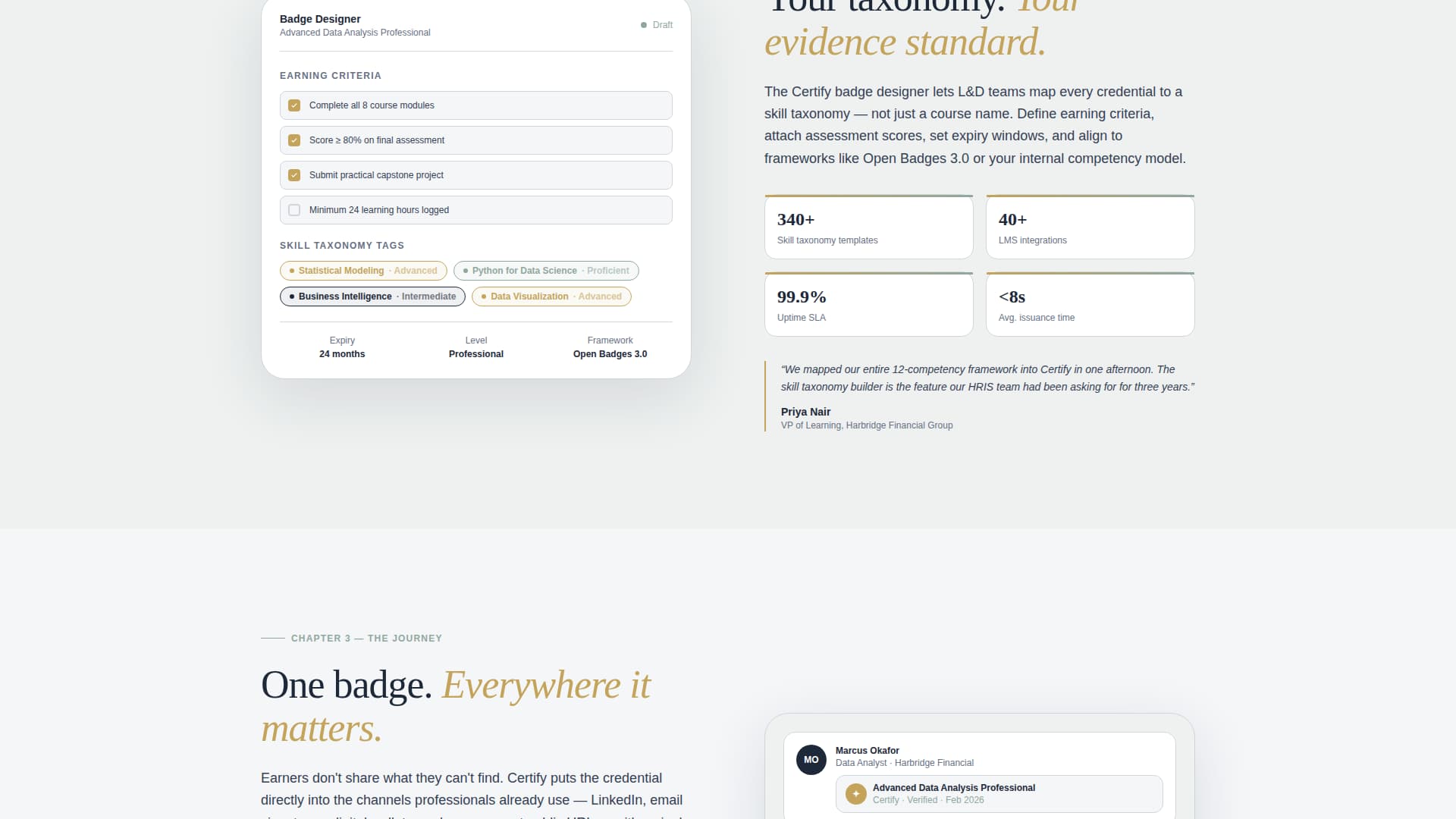 Certify - Verified Credential Landing Page Template