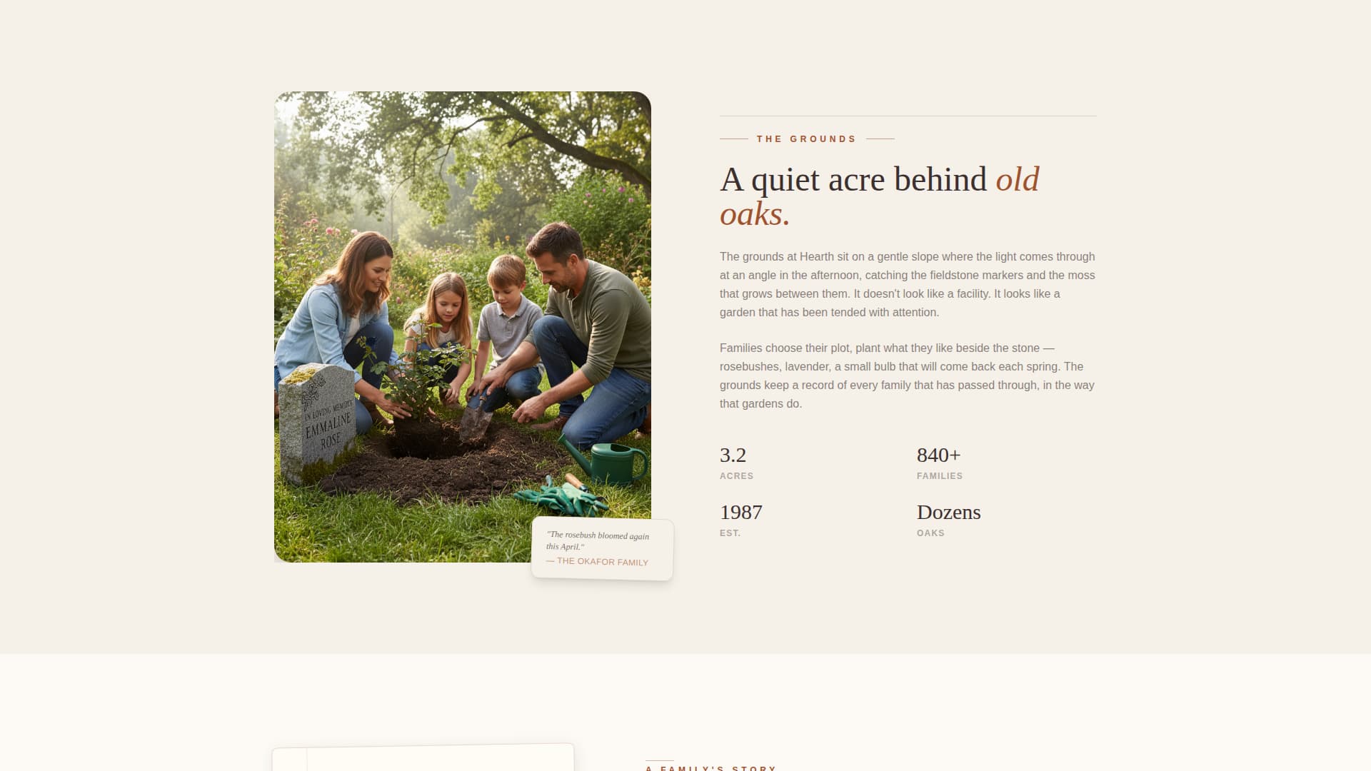 Hearth - Peaceful Petcemetery Landing Page Template