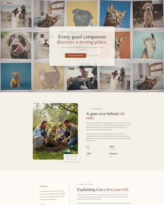 Hearth - Peaceful Petcemetery Landing Page Template