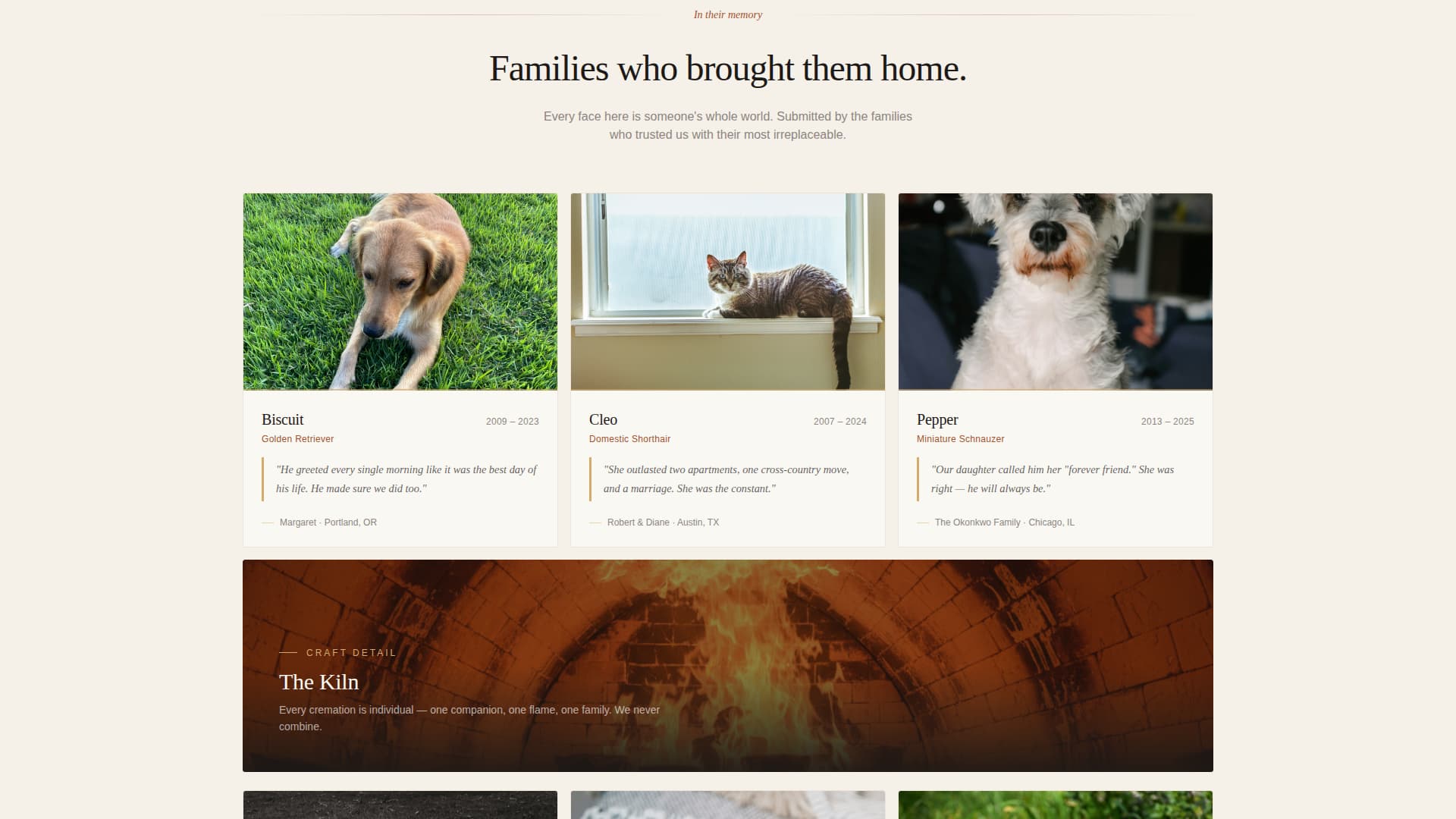 Hearth - Gentle Petcremation Landing Page Template