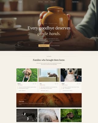 Hearth - Gentle Petcremation Landing Page Template