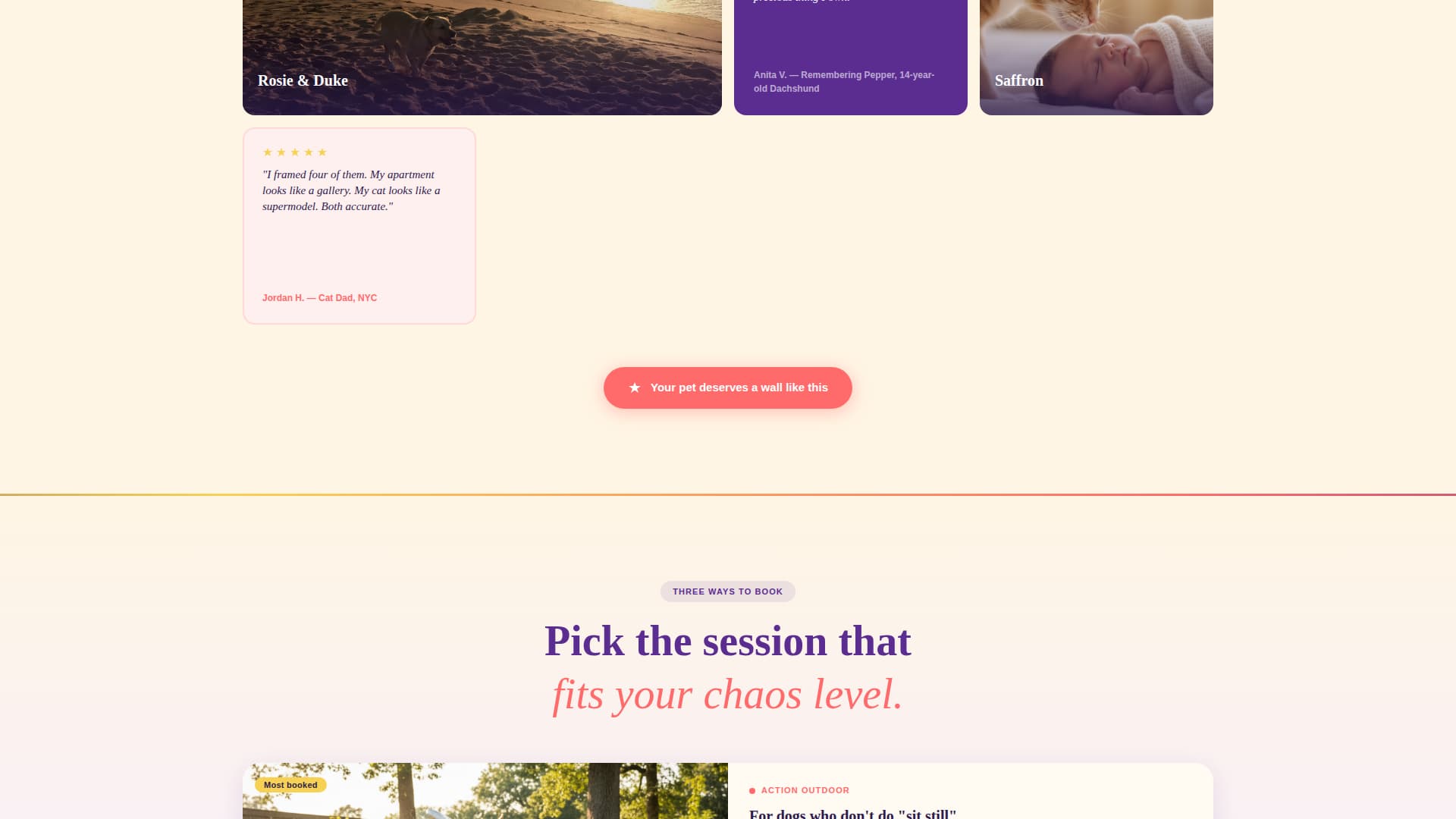 Shutter - Heartwarming Petphotography Landing Page Template