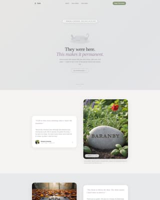 Etch - Heartfelt Memorial Landing Page Template