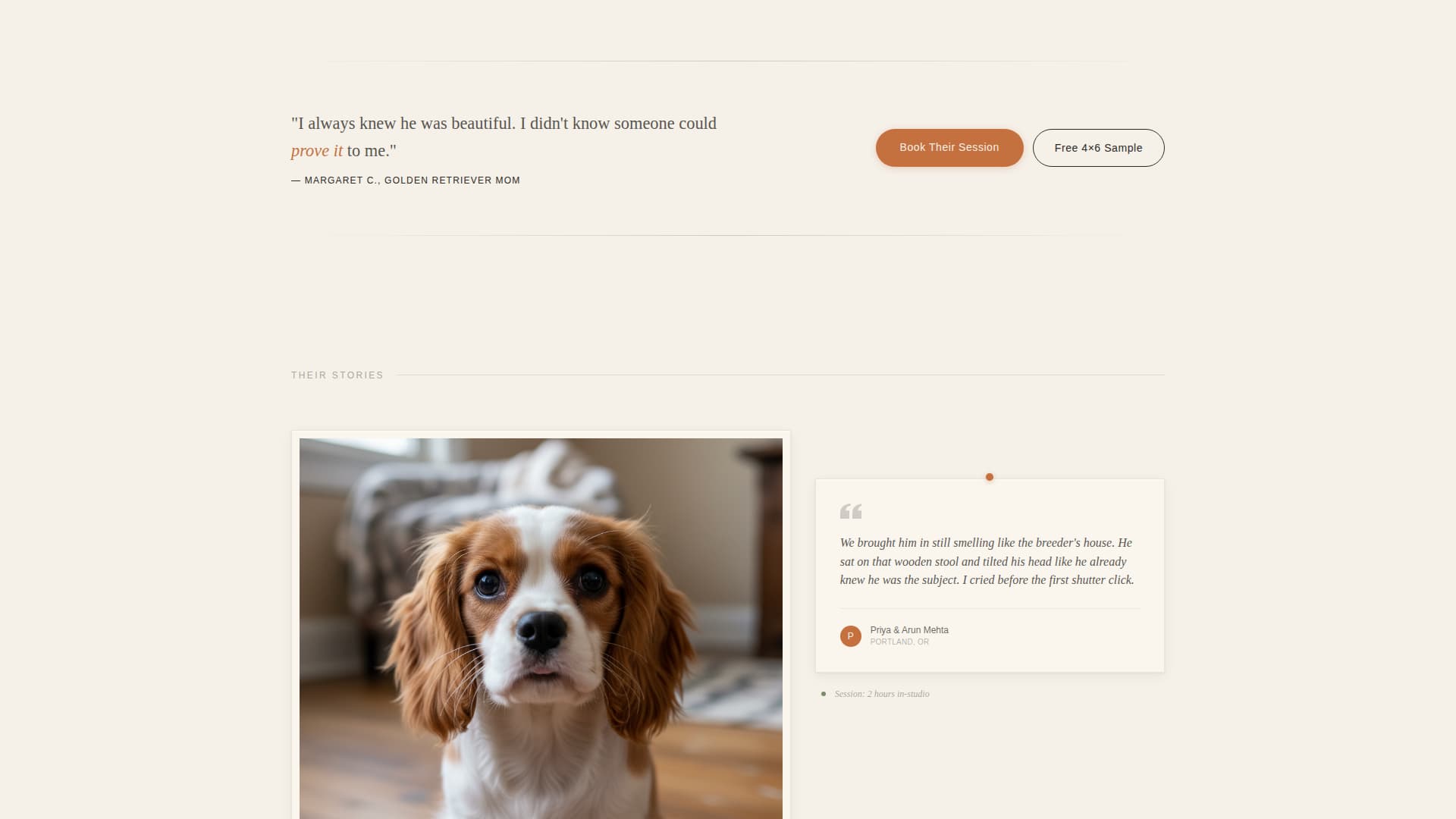 Muzzle - Heartfelt Petportrait Landing Page Template