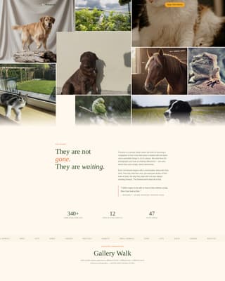 Preserve - Heartfelt Taxidermy Landing Page Template