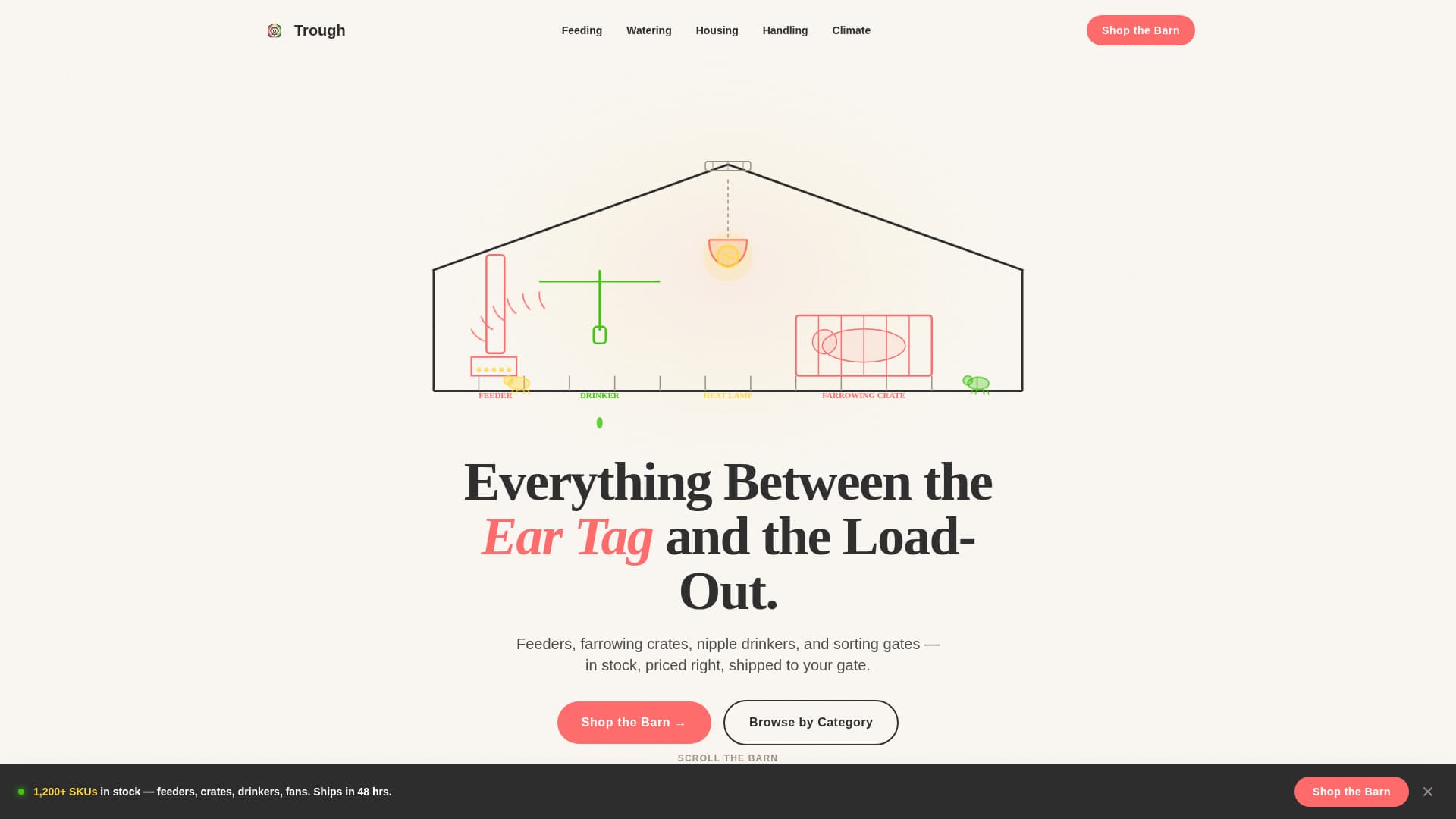 Trough - Bold Hogequipment Landing Page Template