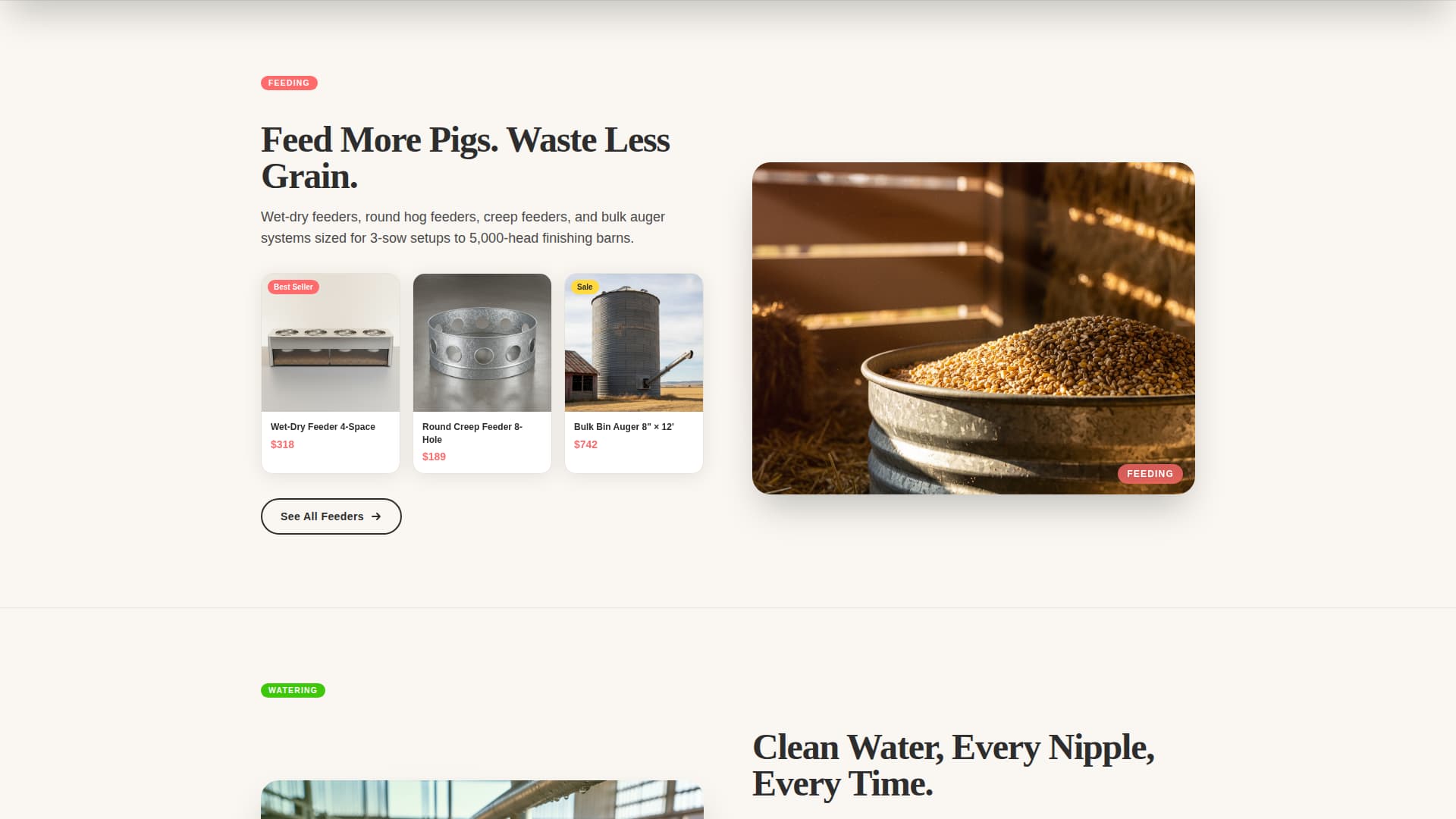 Trough - Bold Hogequipment Landing Page Template