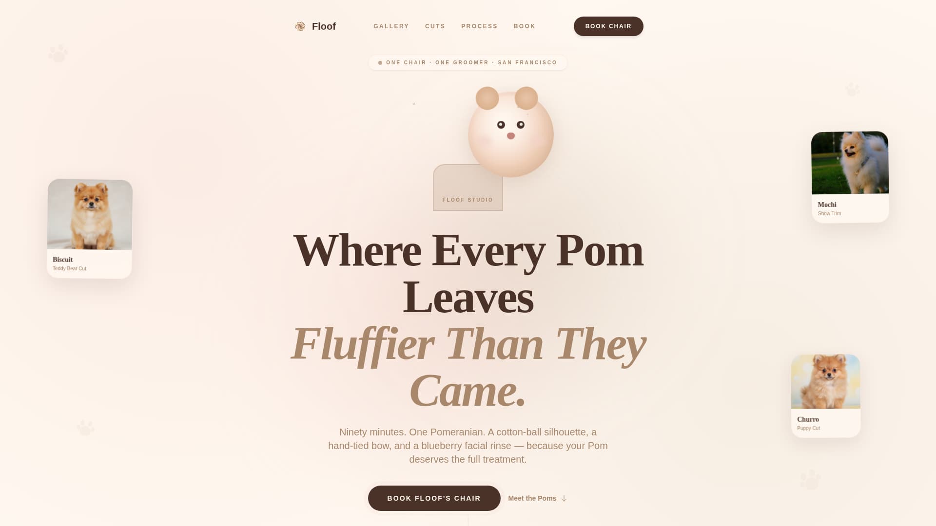 Floof - Artisan Grooming Landing Page Template