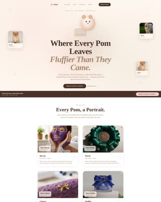 Floof - Artisan Grooming Landing Page Template