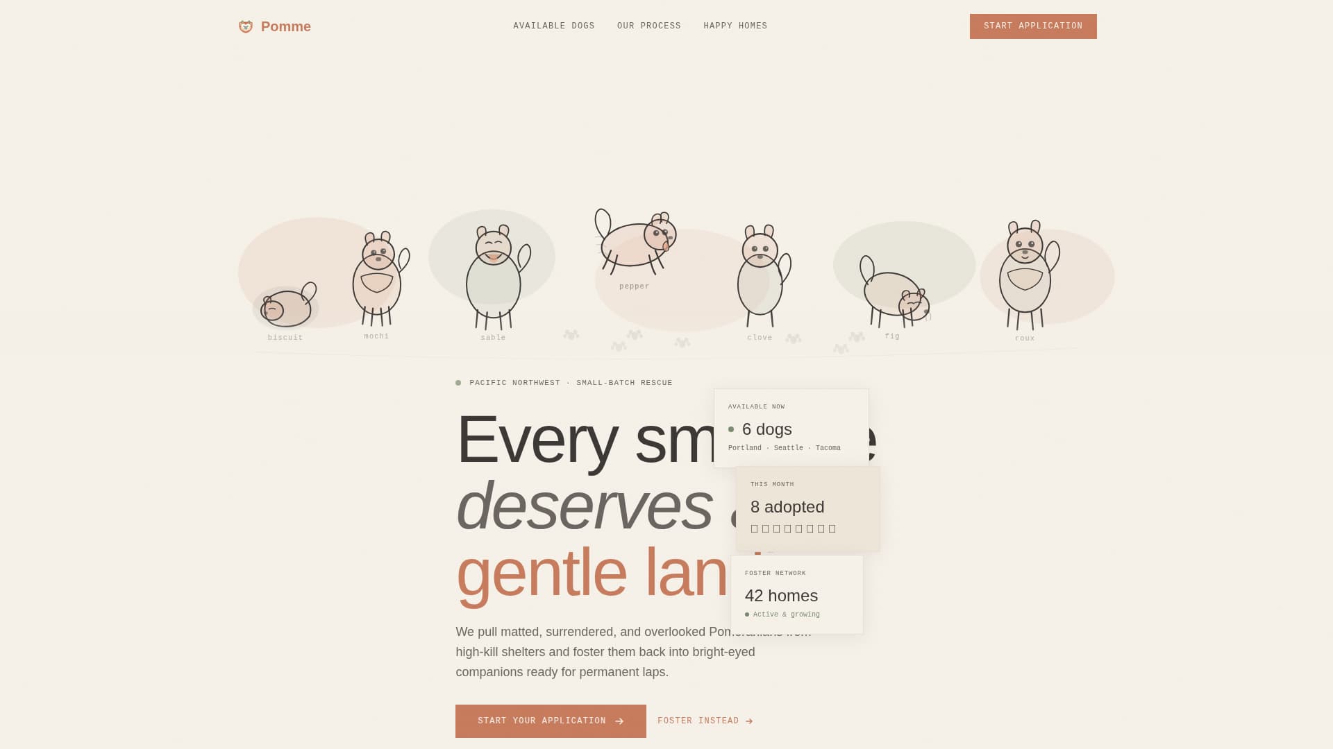 Pomme - Heartfelt Pomeranian Landing Page Template
