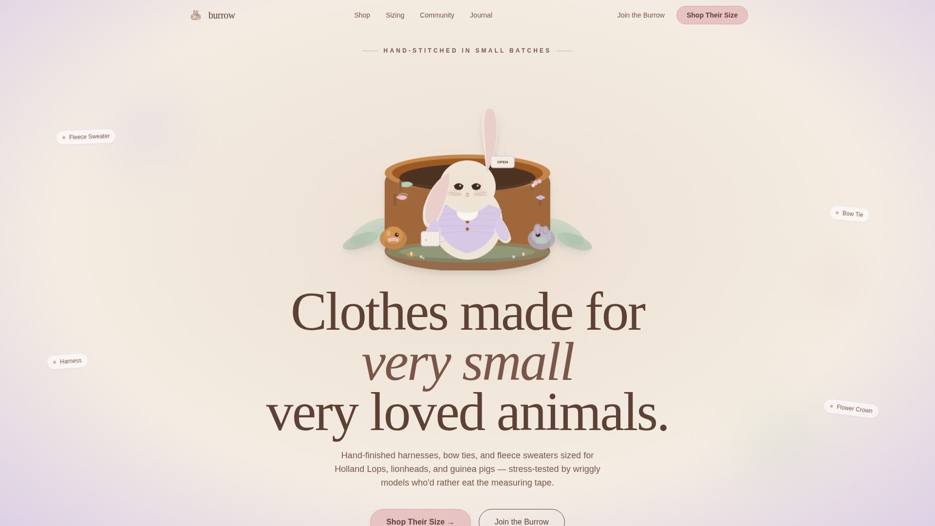 Burrow - Cozy Smallanimal Landing Page Template