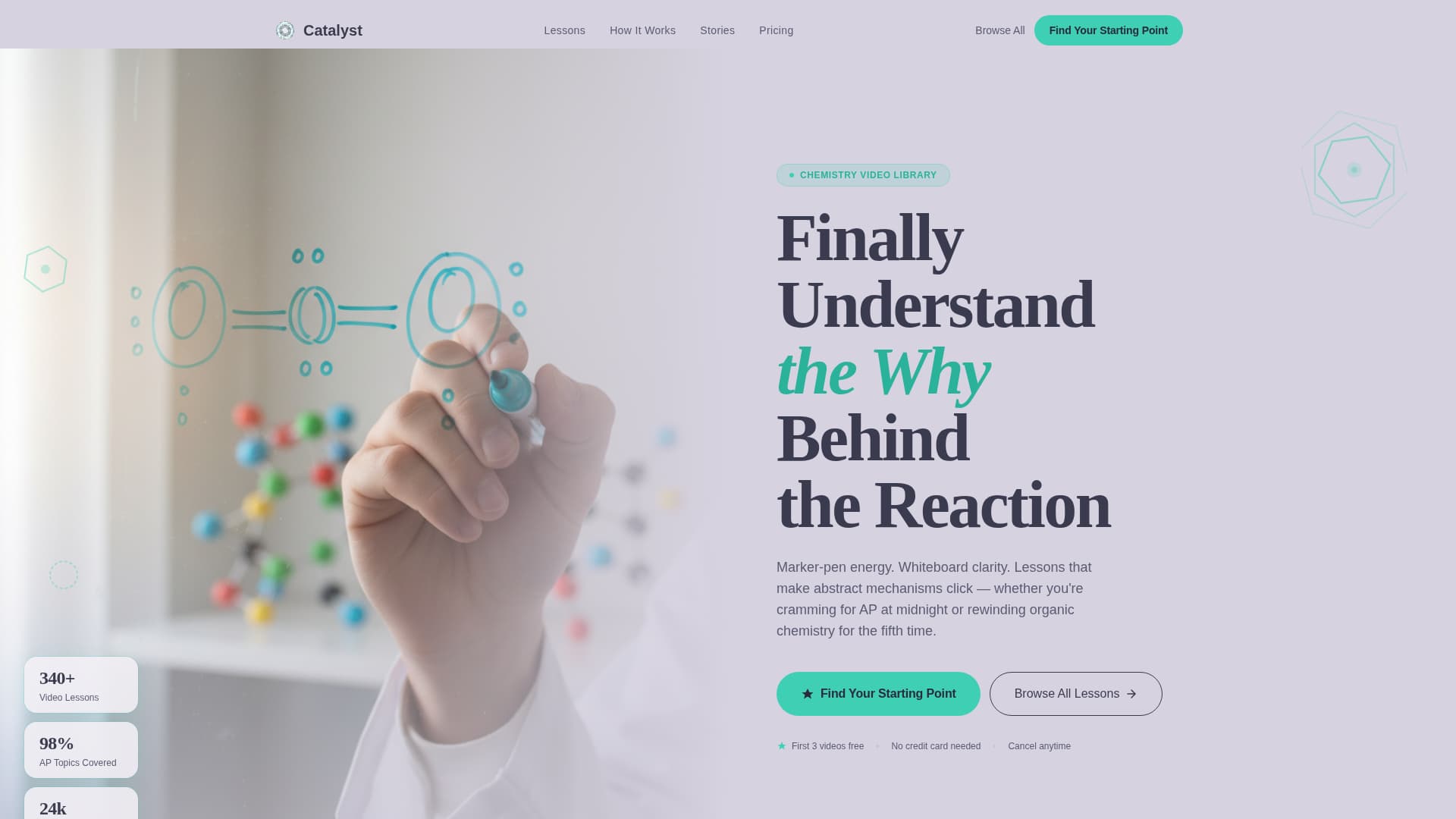 Catalyst - Playful Chemistry Landing Page Template