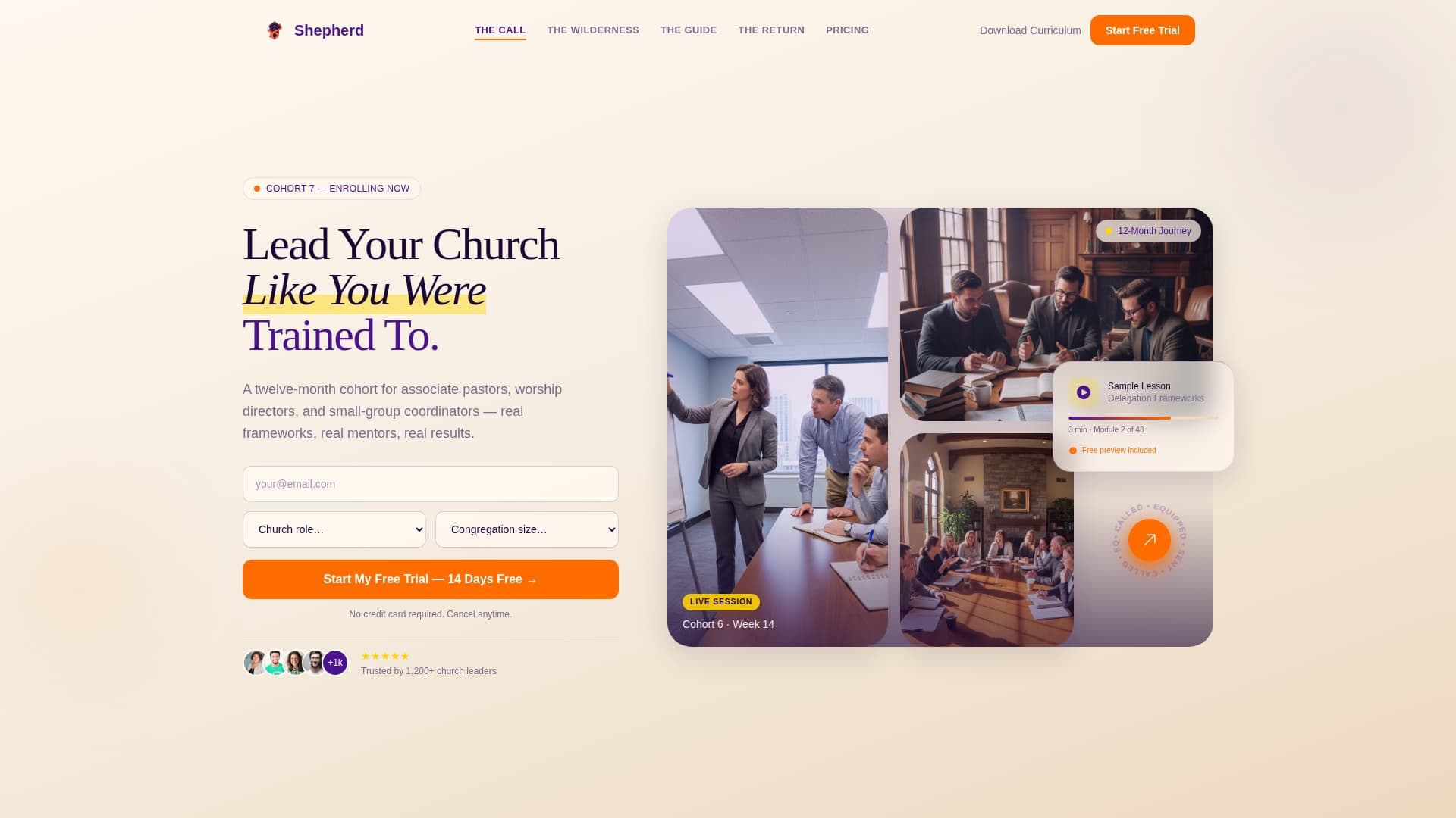 Shepherd - Transformative Churchleadership Landing Page Template