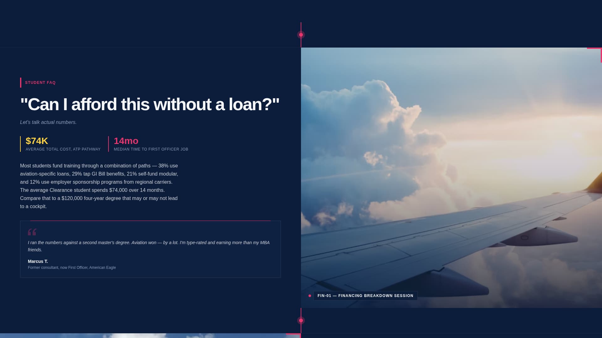 Clearance - High-Altitude Pilot Training Landing Page Template