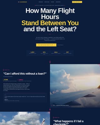 Clearance - High-Altitude Pilot Training Landing Page Template