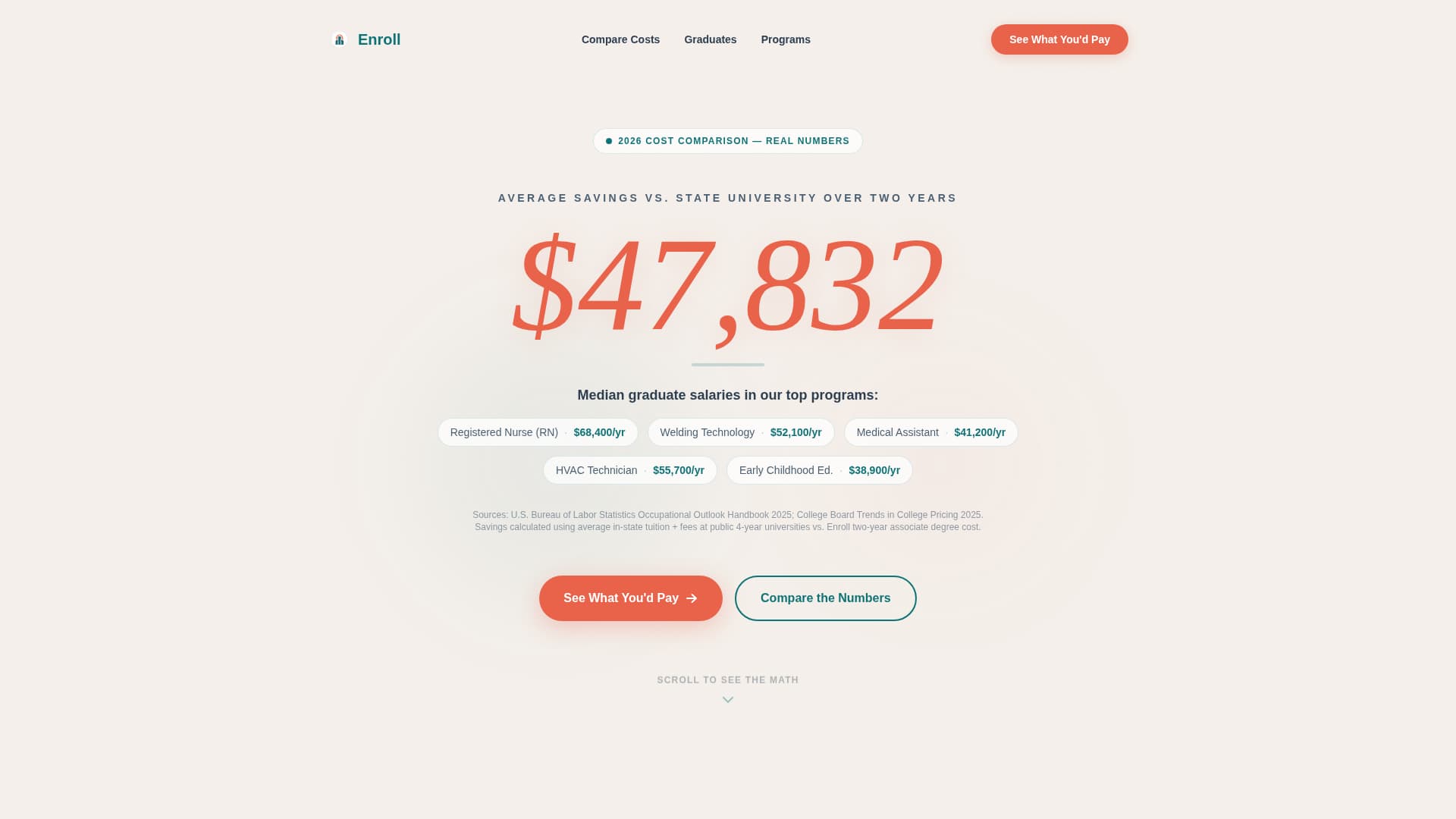 Enroll - Affordable Communitycollege Landing Page Template