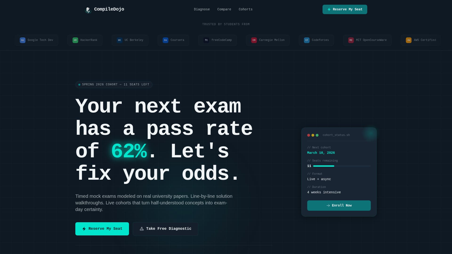 Compiledojo - Intensive Computerscience Landing Page Template