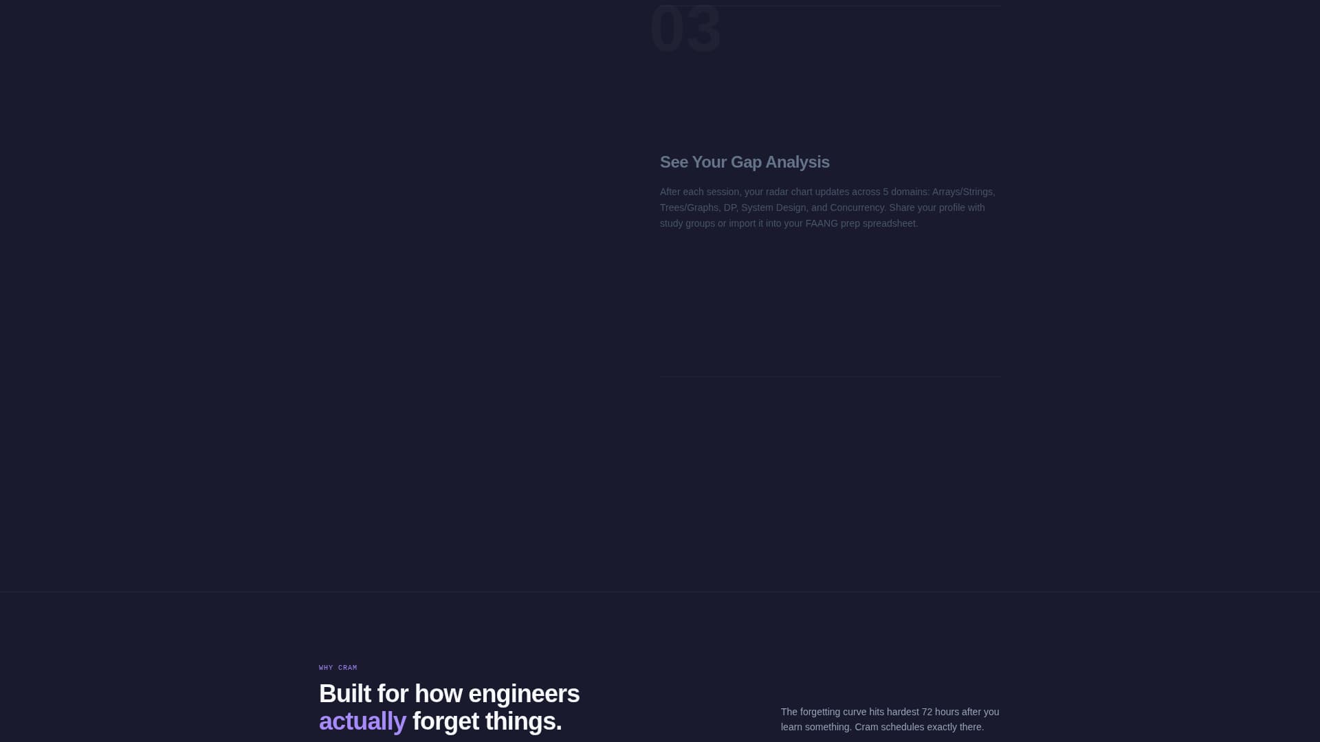 Cram - Adaptive Flashcard Landing Page Template