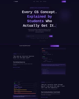 Compile - Vibrant CS Education Landing Page Template
