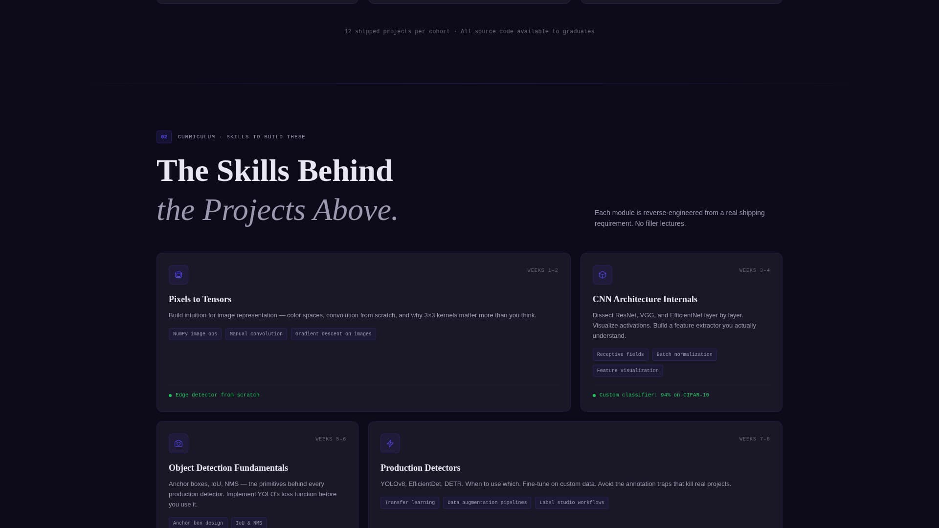 Perceive - Immersive Visiontraining Landing Page Template