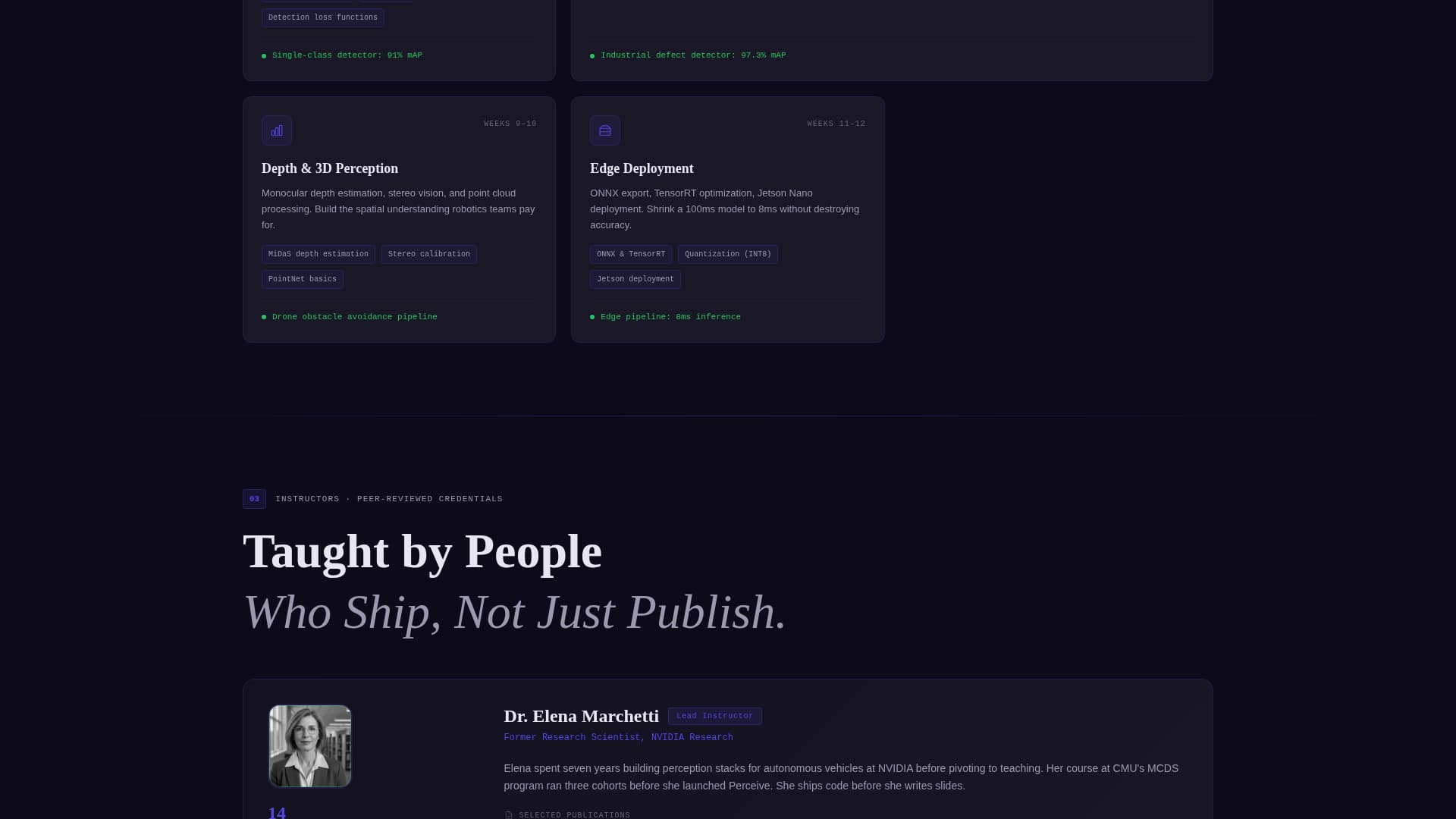 Perceive - Immersive Visiontraining Landing Page Template