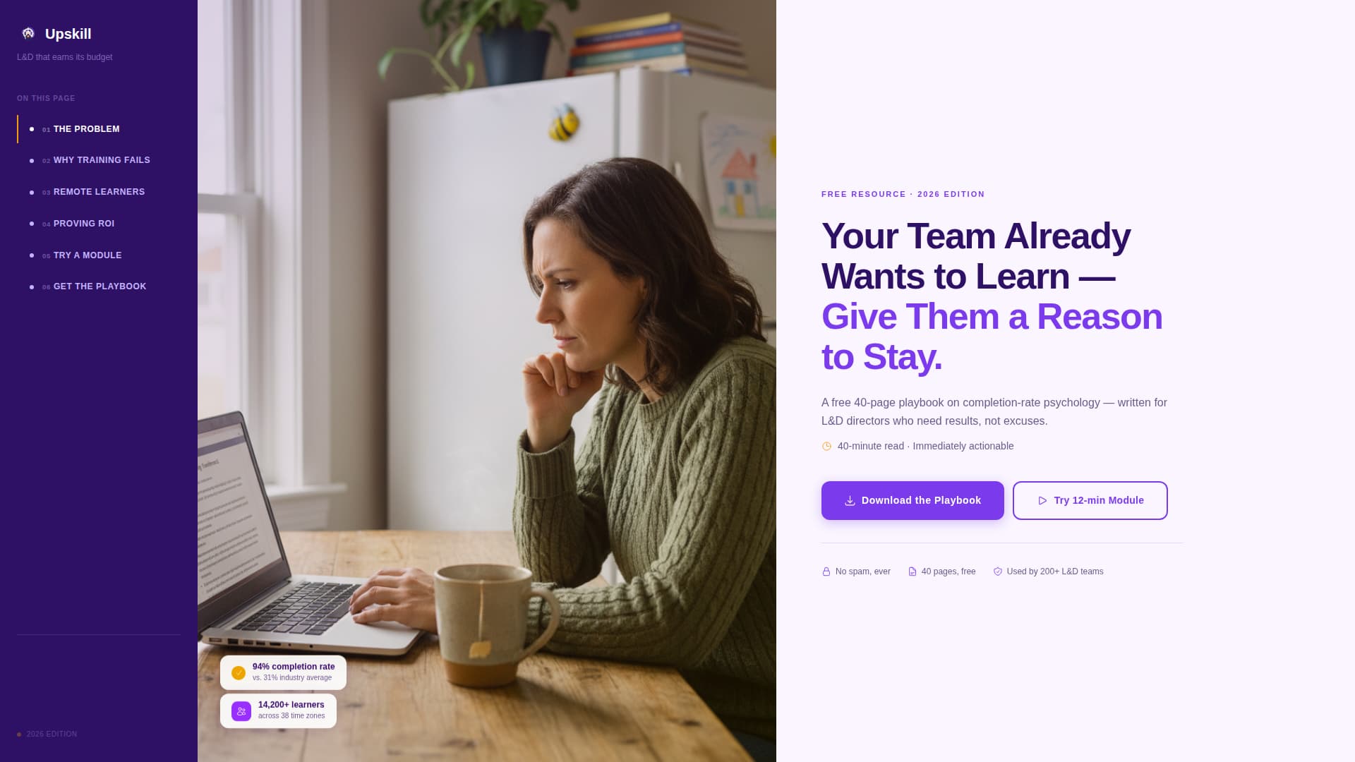 Upskill - Engaging Corporatetraining Landing Page Template