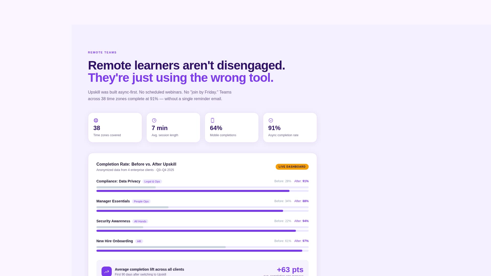 Upskill - Engaging Corporatetraining Landing Page Template