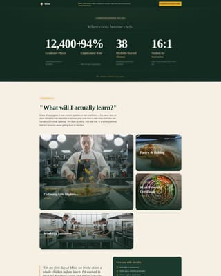 Mise - Inspiring Culinary Landing Page Template